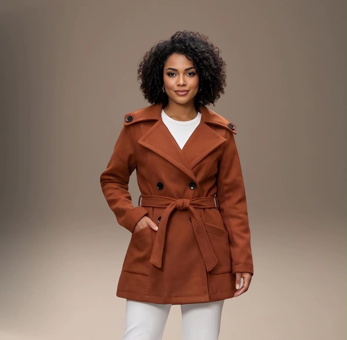 Casaco Sobretudo Blazer Feminino — Lã Batida