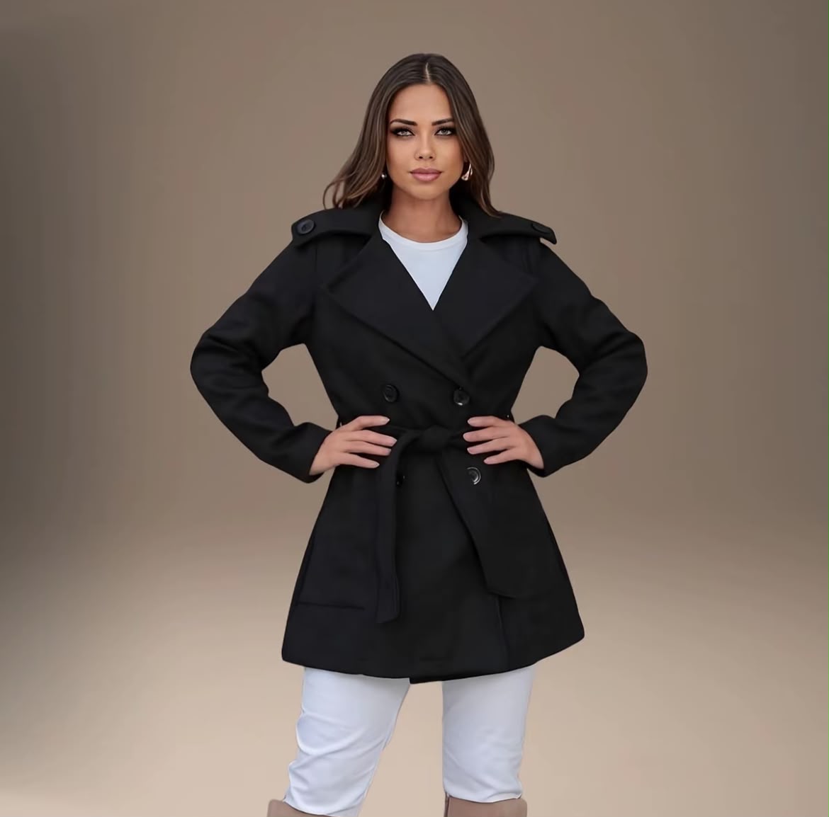 Casaco Sobretudo Blazer Feminino — Lã Batida