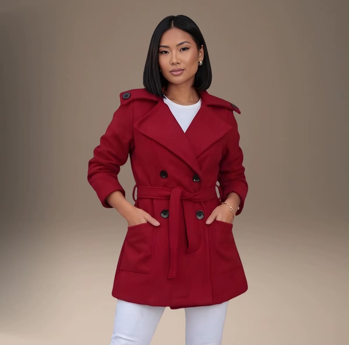 Casaco Sobretudo Blazer Feminino — Lã Batida