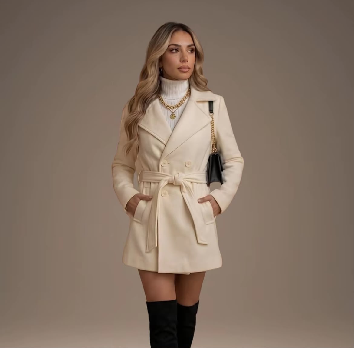 Casaco Sobretudo Blazer Feminino — Lã Batida