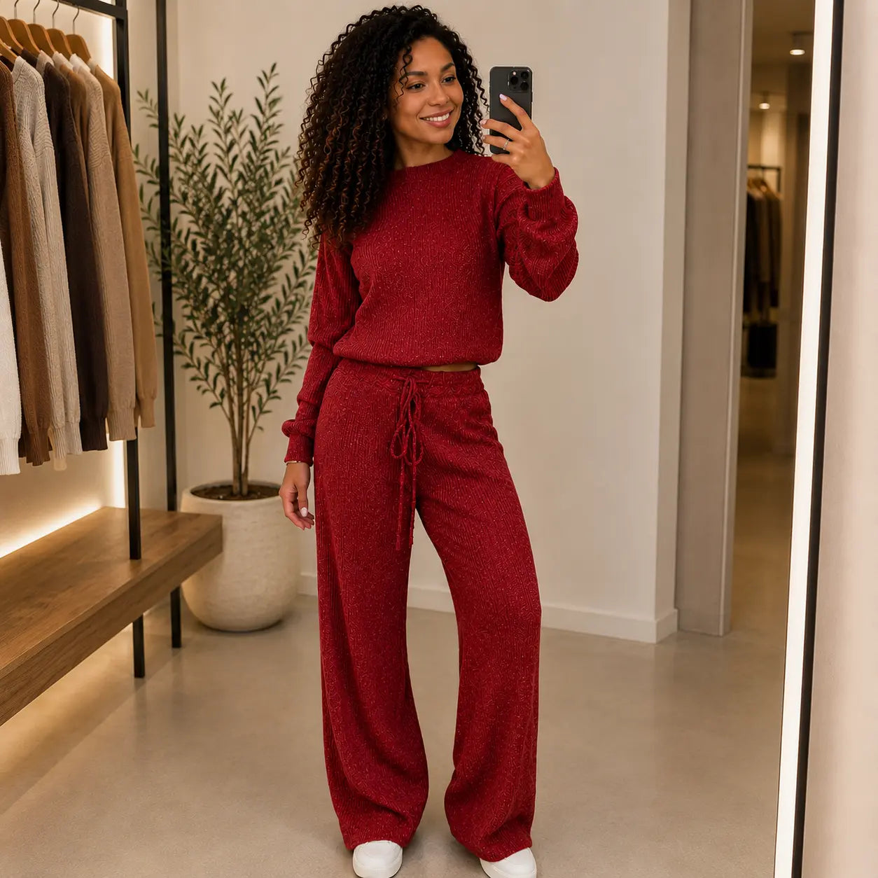 Kit 2 Conjuntos Canelado em Tricot | Promoção de Inverno